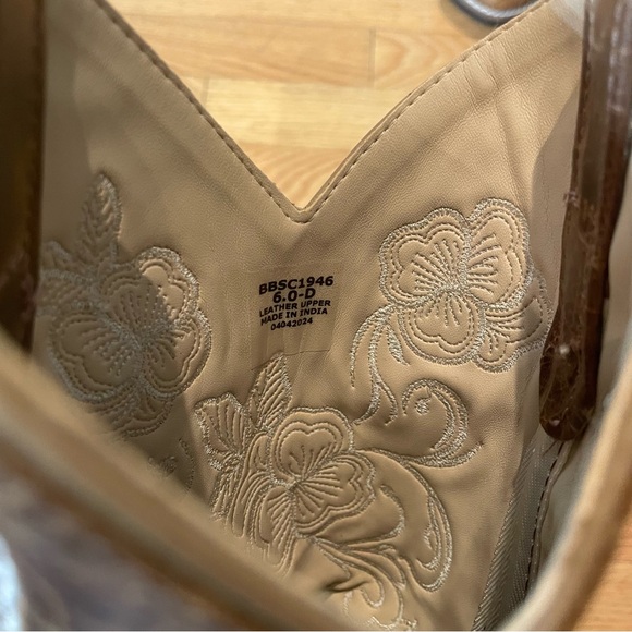 Shyanne Little Lady Western Cowgirl Boot Brown Size 6D Floral Stitched Pattern - Picture 5 of 7